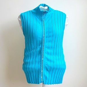 Rhinestone Zippered Top